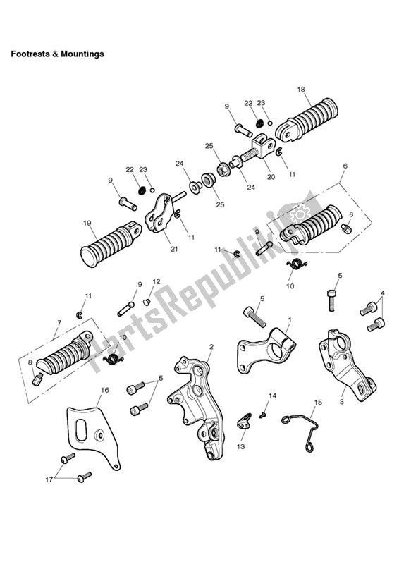 Todas las partes para Reposapiés Y Montajes de Triumph Scrambler EFI 865 2007 - 2011