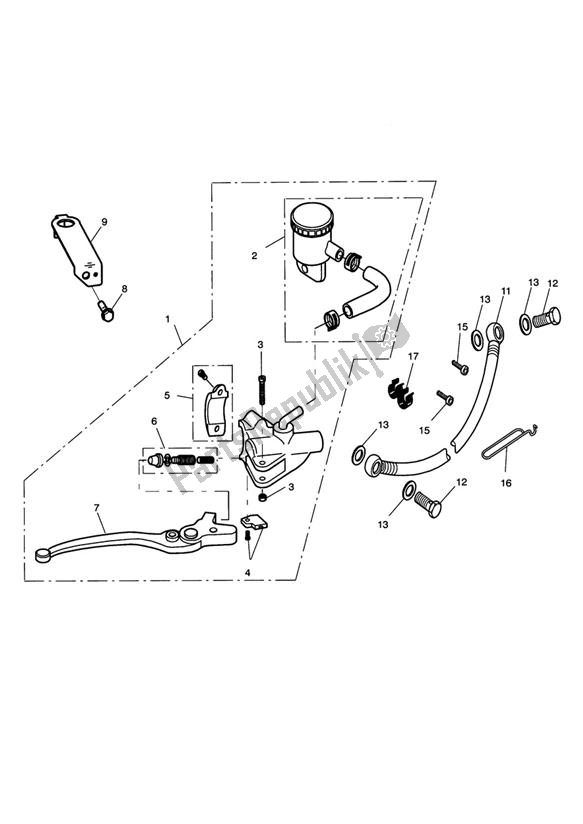 Tutte le parti per il Pompa Freno Anteriore E Tubi Flessibili del Triumph Scrambler EFI 865 2007 - 2011