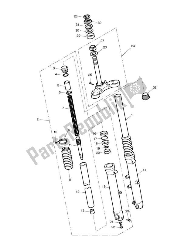 Tutte le parti per il Front Forks & Lower Yoke del Triumph Scrambler EFI 865 2007 - 2011