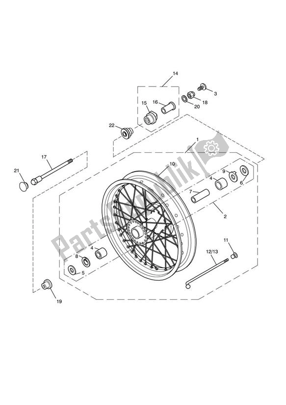 Tutte le parti per il Ruota Anteriore del Triumph Scrambler EFI 865 2007 - 2011