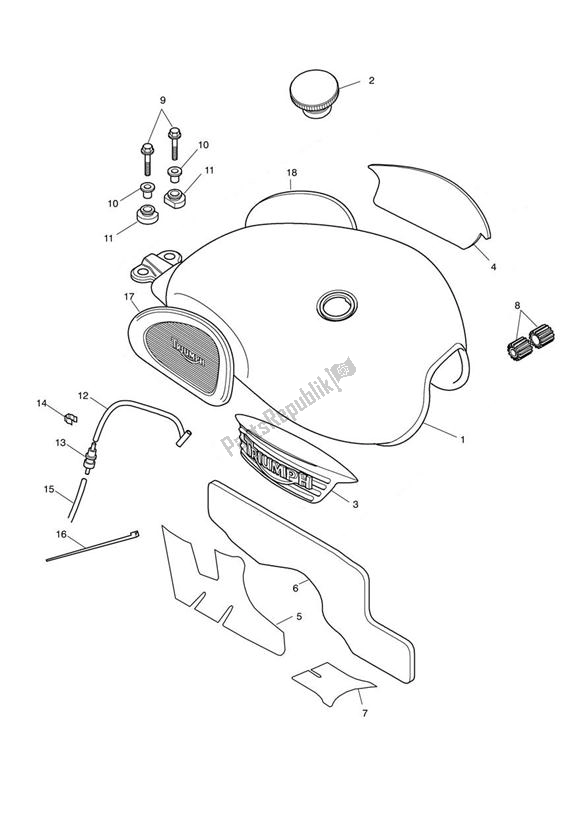 Tutte le parti per il Fuel Tank & Fittings del Triumph Scrambler EFI 865 2007 - 2011