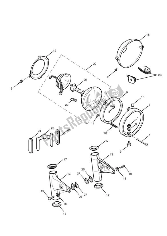 Todas las partes para Montaje De Faros de Triumph Scrambler EFI 865 2007 - 2011