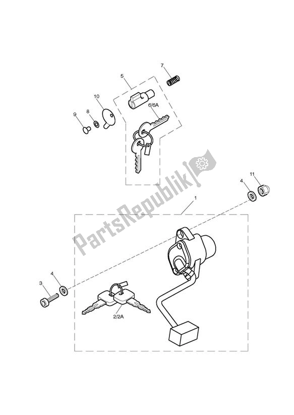 Todas las partes para Ignition Switch & Steering Lock de Triumph Scrambler EFI 865 2007 - 2011