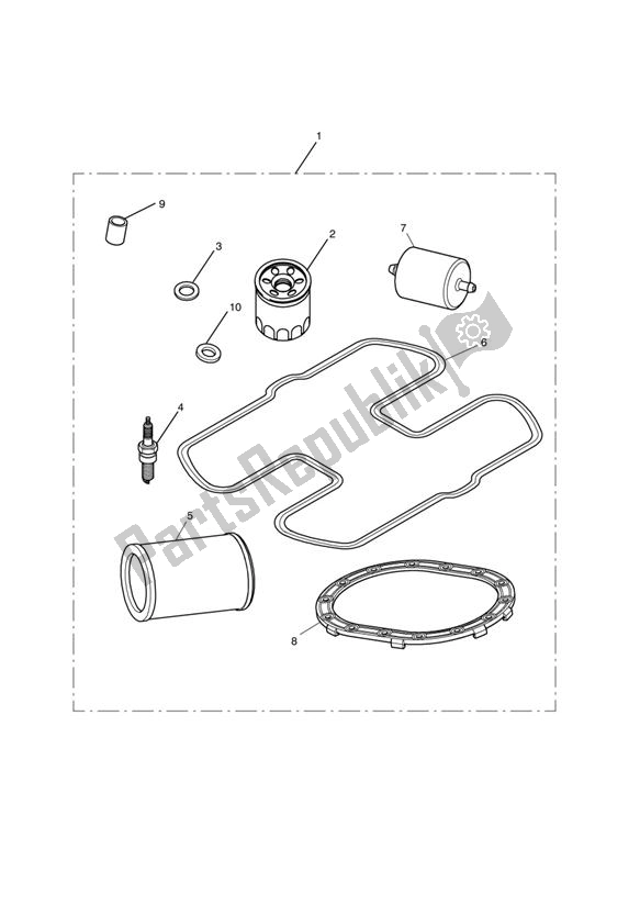 All parts for the Service Kit of the Triumph Scrambler EFI 865 2007 - 2011