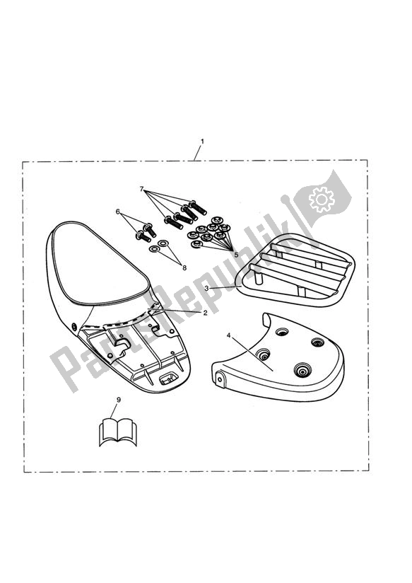 Todas las partes para Single Seat & Rack Kit, Black Piping de Triumph Scrambler EFI 865 2007 - 2011