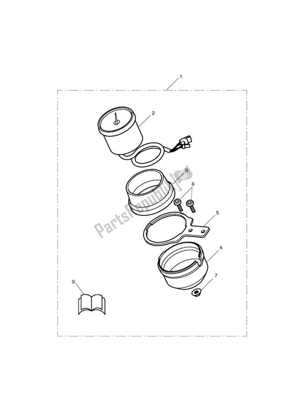 All parts for the Tacho Kit - > 436149 of the Triumph Scrambler EFI 865 2007 - 2011