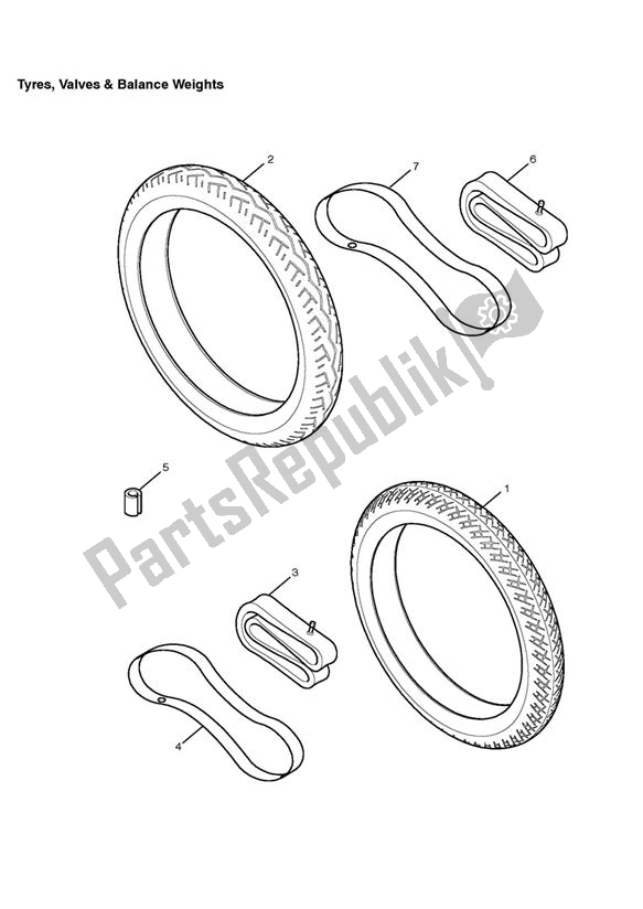 Tutte le parti per il Pneumatici, Valvole E Pesi Di Bilanciamento del Triumph Scrambler EFI 865 2007 - 2011