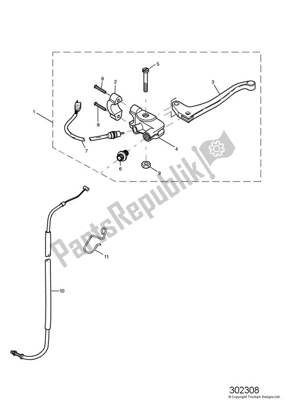 Tutte le parti per il Comandi Della Frizione del Triumph Speed Four 600 2002 - 2005