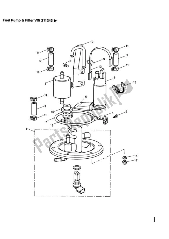 Todas as partes de Fuel Pump And Filter Vin 211243 > do Triumph Speed Four 600 2002 - 2005