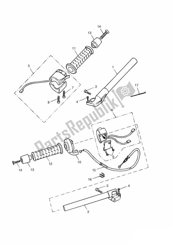 All parts for the Handlebars And Switches of the Triumph Speed Four 600 2002 - 2005