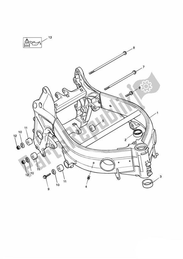 Tutte le parti per il Telaio Principale E Accessori del Triumph Speed Four 600 2002 - 2005
