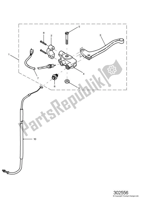 Wszystkie części do Control Cables > 186150 Triumph Speed Triple VIN: 141872-210444 955 2002 - 2004