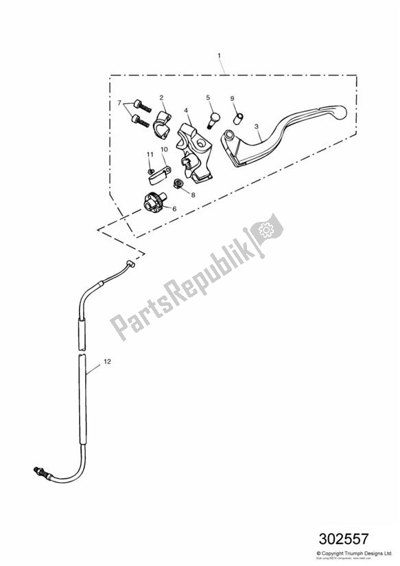 Wszystkie części do Control Cables 186151 > Triumph Speed Triple VIN: 141872-210444 955 2002 - 2004