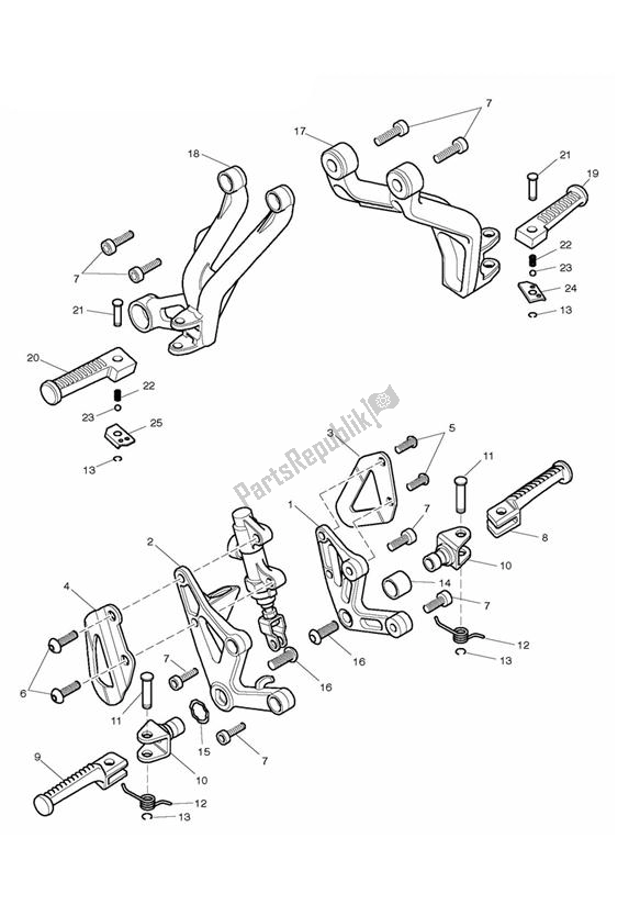 Todas las partes para Footrests & Mountings > 186150 de Triumph Speed Triple VIN: 141872-210444 955 2002 - 2004