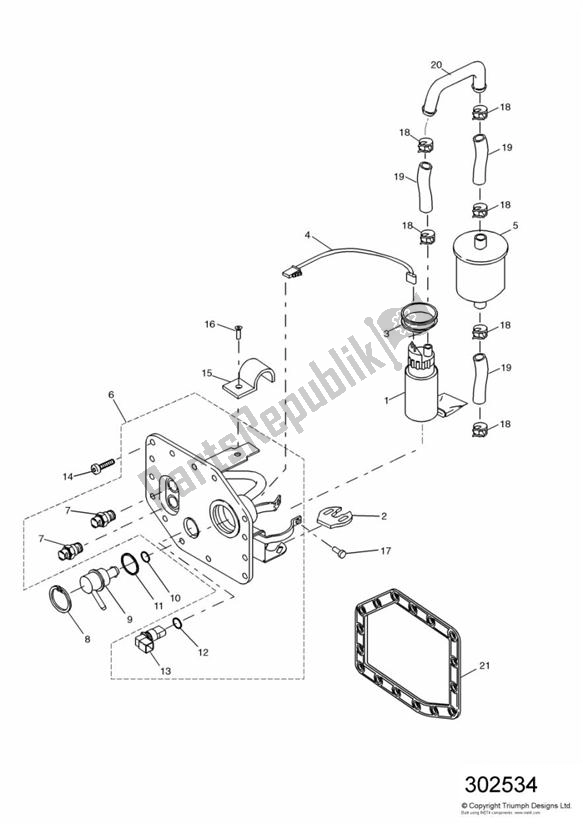 Alle onderdelen voor de Fuel Pump And Filter > 207554 van de Triumph Speed Triple VIN: 141872-210444 955 2002 - 2004