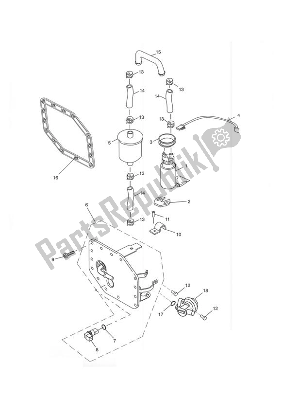 Wszystkie części do Fuel Pump And Filter 207555 > Triumph Speed Triple VIN: 141872-210444 955 2002 - 2004