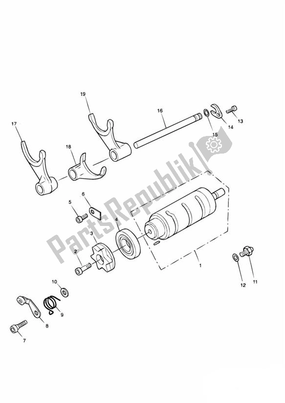 Toutes les pièces pour le Tambour Sélecteur De Vitesse du Triumph Speed Triple VIN: 141872-210444 955 2002 - 2004