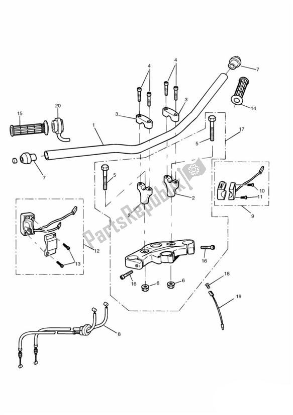 Todas las partes para Handlebars And Switches de Triumph Speed Triple VIN: 141872-210444 955 2002 - 2004