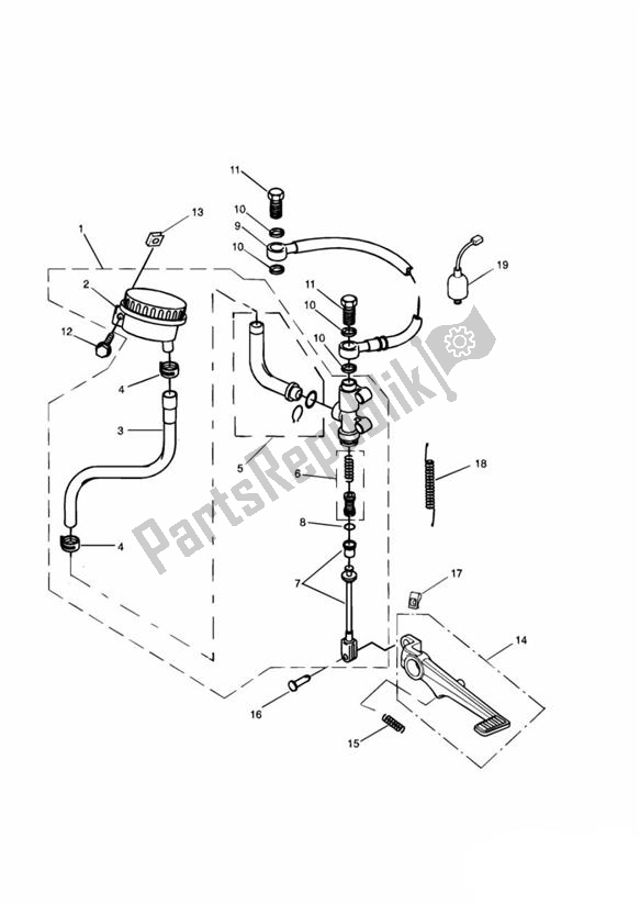 Todas las partes para Cilindro Maestro Del Freno Trasero de Triumph Speed Triple VIN: 141872-210444 955 2002 - 2004