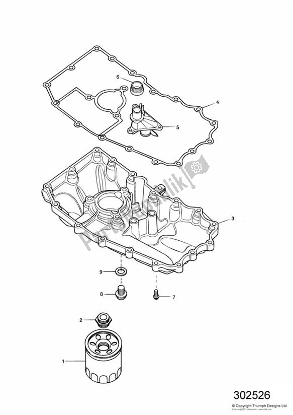Wszystkie części do Miska Olejowa I Armatura Triumph Speed Triple VIN: 141872-210444 955 2002 - 2004