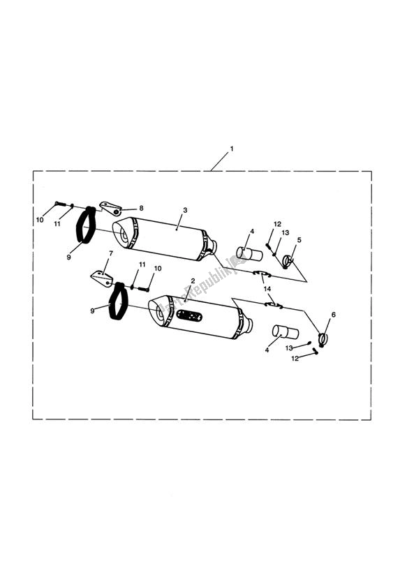 All parts for the Arrow Slip-on Mufflers of the Triumph Speed Triple VIN: 210445-461331 1050 2005 - 2010