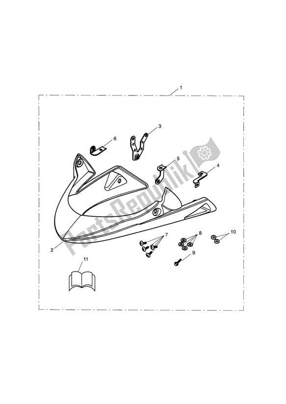 All parts for the Belly Pan Kit, Std Colours of the Triumph Speed Triple VIN: 210445-461331 1050 2005 - 2010