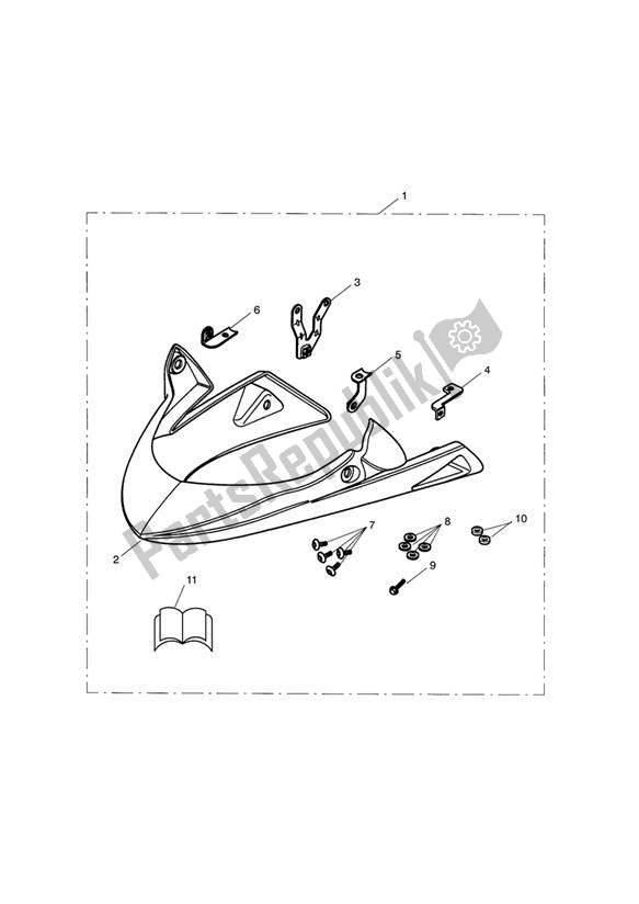 All parts for the Belly Pan Kit, Std Colours of the Triumph Speed Triple VIN: 210445-461331 1050 2005 - 2010