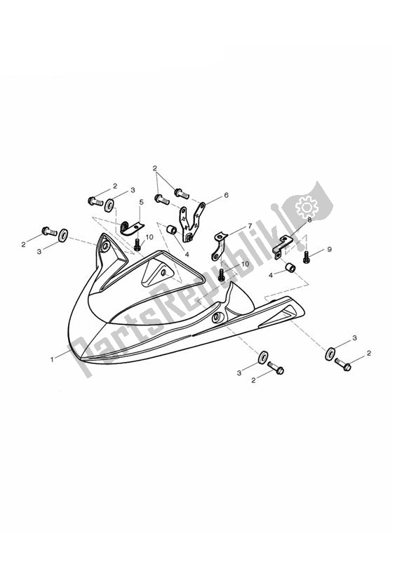 All parts for the Bellypan - Special Edition, 15th Anniversary Only of the Triumph Speed Triple VIN: 210445-461331 1050 2005 - 2010