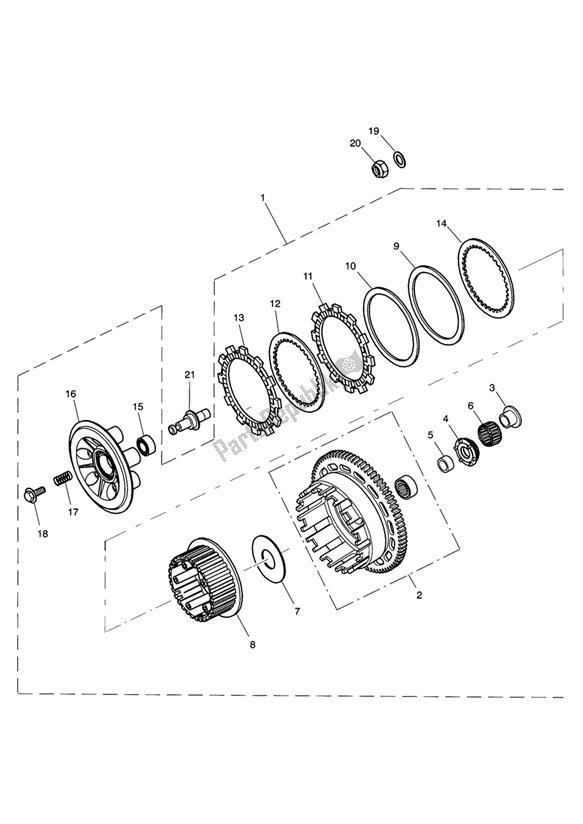 All parts for the Clutch of the Triumph Speed Triple VIN: 210445-461331 1050 2005 - 2010