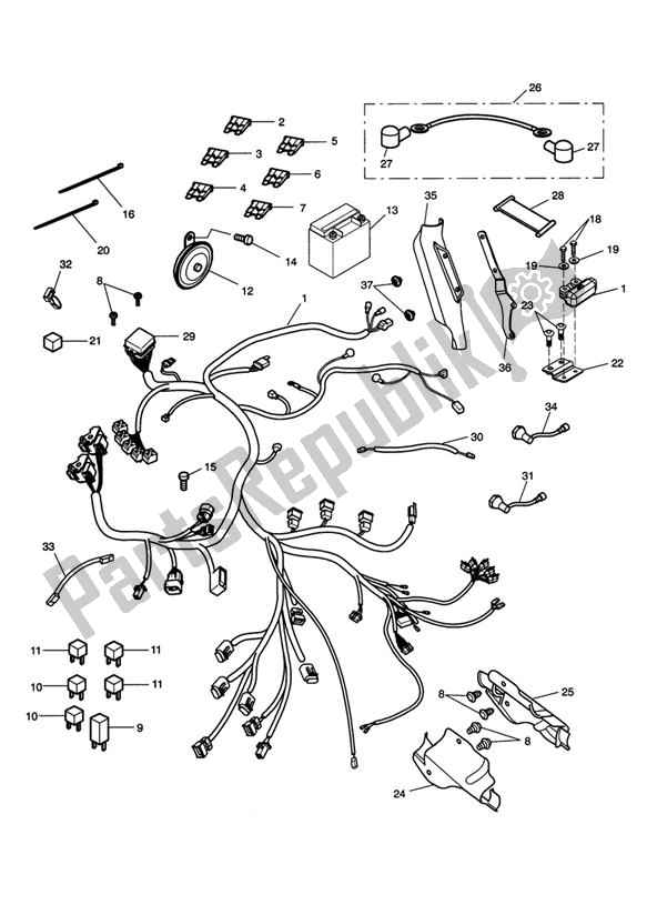 All parts for the Electrical Equipment of the Triumph Speed Triple VIN: 210445-461331 1050 2005 - 2010