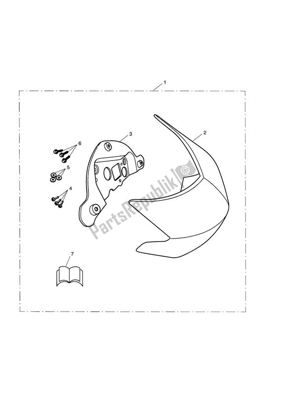 All parts for the Flyscreen Kit of the Triumph Speed Triple VIN: 210445-461331 1050 2005 - 2010