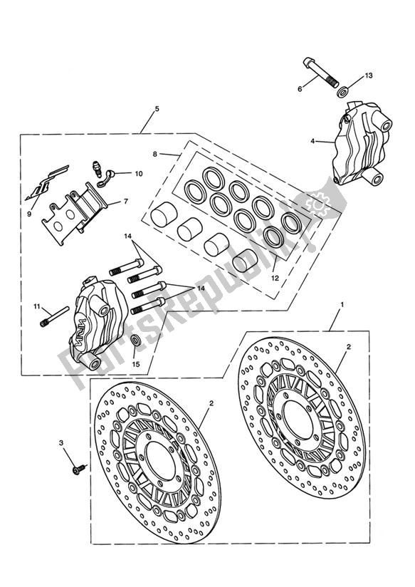 All parts for the Front Brake Caliper & Discs >333178 of the Triumph Speed Triple VIN: 210445-461331 1050 2005 - 2010