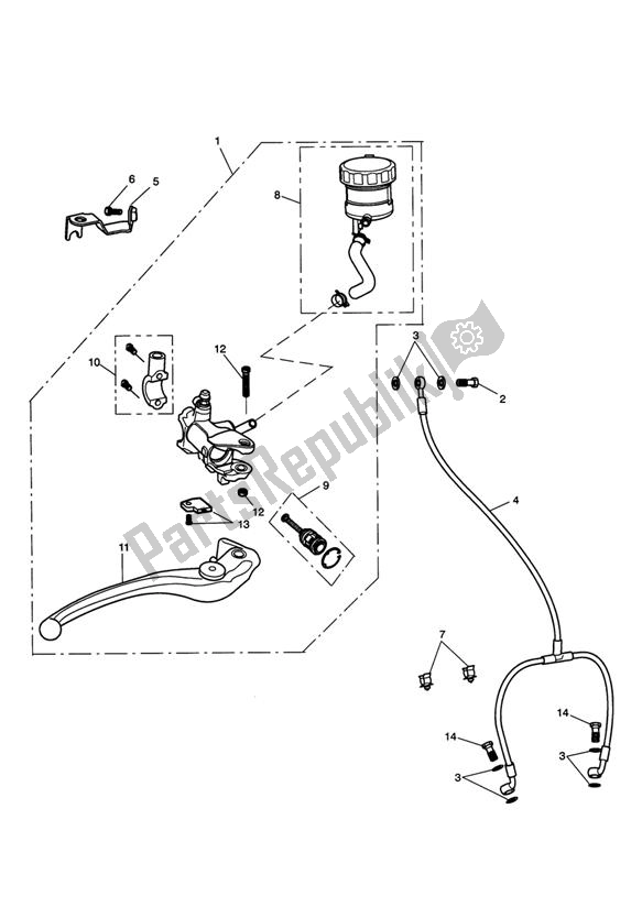 All parts for the Front Brake Master Cylinder & Hoses - 333179 > of the Triumph Speed Triple VIN: 210445-461331 1050 2005 - 2010