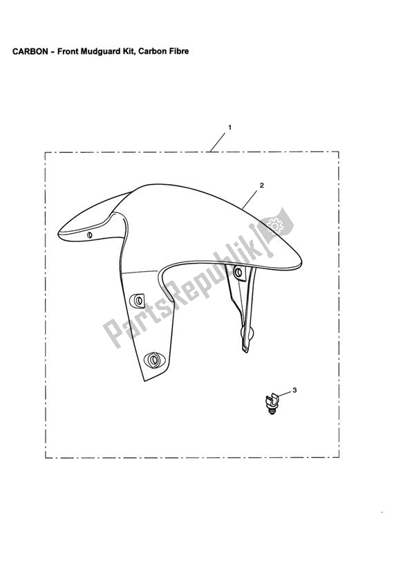All parts for the Front Mudguard Kit, Carbon Fibre of the Triumph Speed Triple VIN: 210445-461331 1050 2005 - 2010