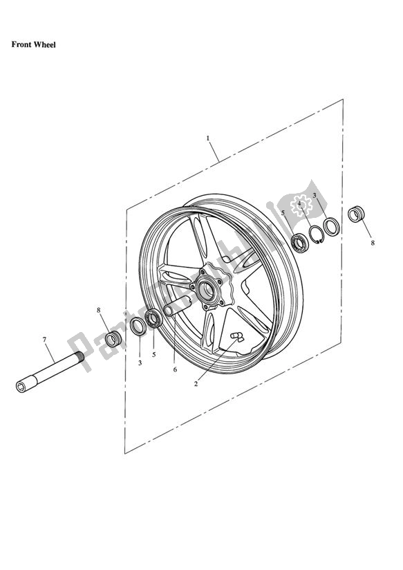 All parts for the Front Wheel >333178 of the Triumph Speed Triple VIN: 210445-461331 1050 2005 - 2010