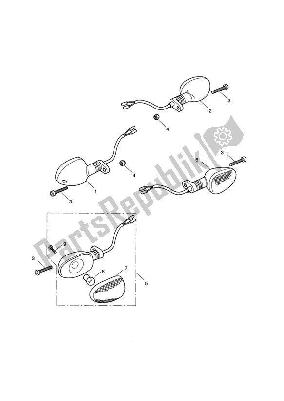 All parts for the Indicators > 333178 of the Triumph Speed Triple VIN: 210445-461331 1050 2005 - 2010