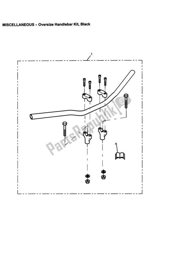 All parts for the Oversize Handlebar Kit, Black of the Triumph Speed Triple VIN: 210445-461331 1050 2005 - 2010