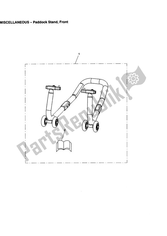 All parts for the Paddock Stand, Front of the Triumph Speed Triple VIN: 210445-461331 1050 2005 - 2010