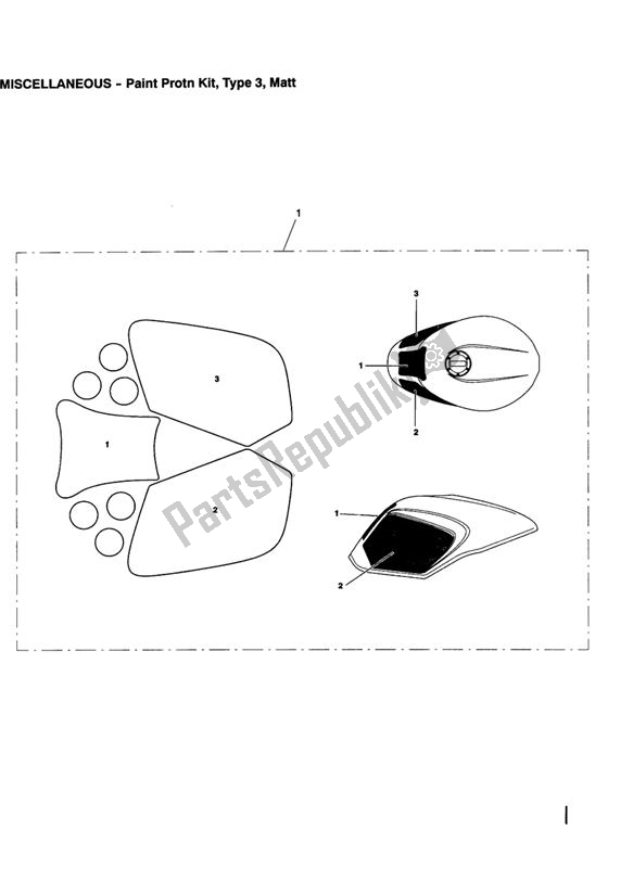 Todas las partes para Pnt Protn Kit, Type 3 Matt de Triumph Speed Triple VIN: 210445-461331 1050 2005 - 2010