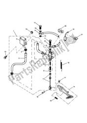 rear brake master cylinder, reservoir & pedal