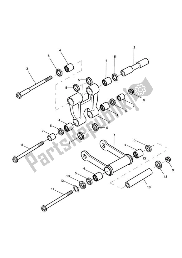 All parts for the Rear Suspension Linkage of the Triumph Speed Triple VIN: 210445-461331 1050 2005 - 2010