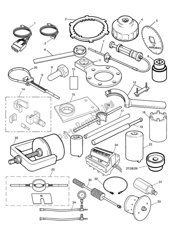 Todas las partes para Herramientas De Servicio de Triumph Speed Triple VIN: 210445-461331 1050 2005 - 2010
