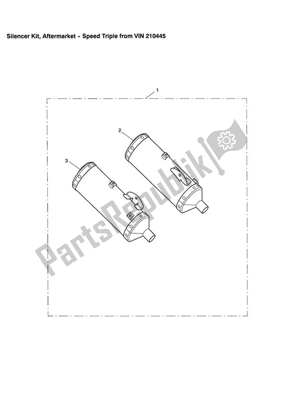 All parts for the Silencer Kit, Aftermarket of the Triumph Speed Triple VIN: 210445-461331 1050 2005 - 2010