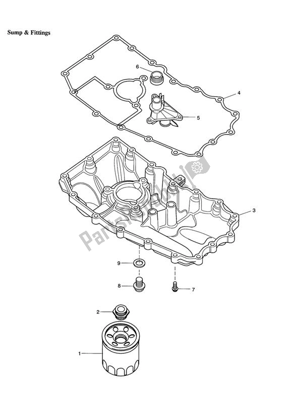 All parts for the Sump & Fittings of the Triumph Speed Triple VIN: 210445-461331 1050 2005 - 2010