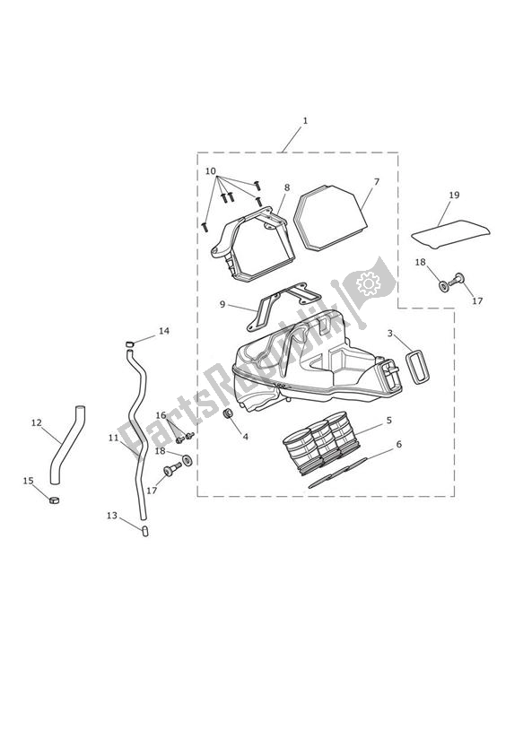 Tutte le parti per il Airbox del Triumph Speed Triple VIN: 461332-735437 1050 2011 - 2016