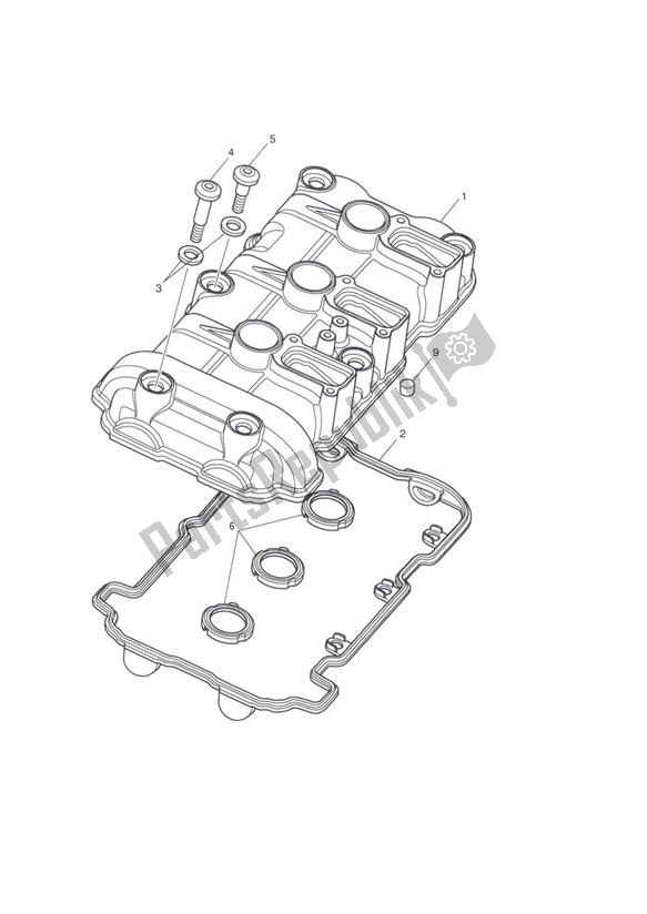 Alle onderdelen voor de Cam Deksel van de Triumph Speed Triple VIN: 461332-735437 1050 2011 - 2016