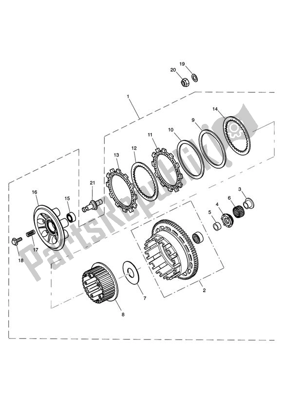 All parts for the Clutch of the Triumph Speed Triple VIN: 461332-735437 1050 2011 - 2016