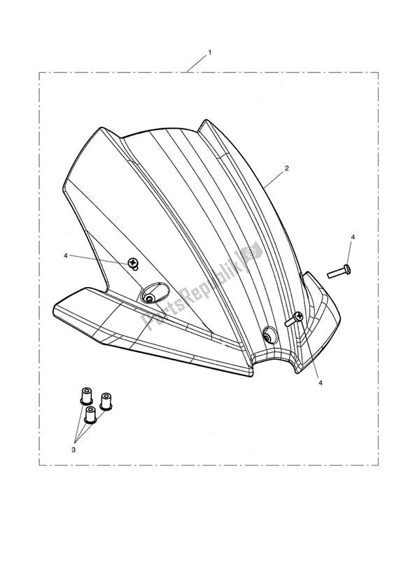 Alle onderdelen voor de Flyscreen Visor Kit van de Triumph Speed Triple VIN: 461332-735437 1050 2011 - 2016