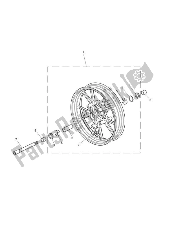 Tutte le parti per il Ruota Anteriore del Triumph Speed Triple VIN: 461332-735437 1050 2011 - 2016
