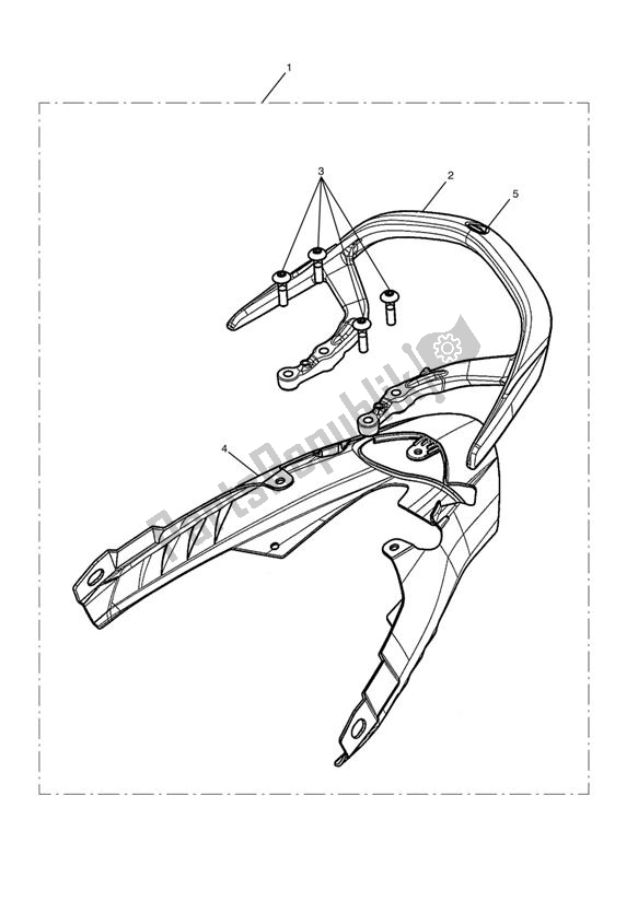 All parts for the Grab Rail of the Triumph Speed Triple VIN: 461332-735437 1050 2011 - 2016